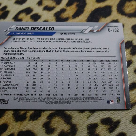Daniel Descalso U-132 Baseball Card - Picture 2 of 2